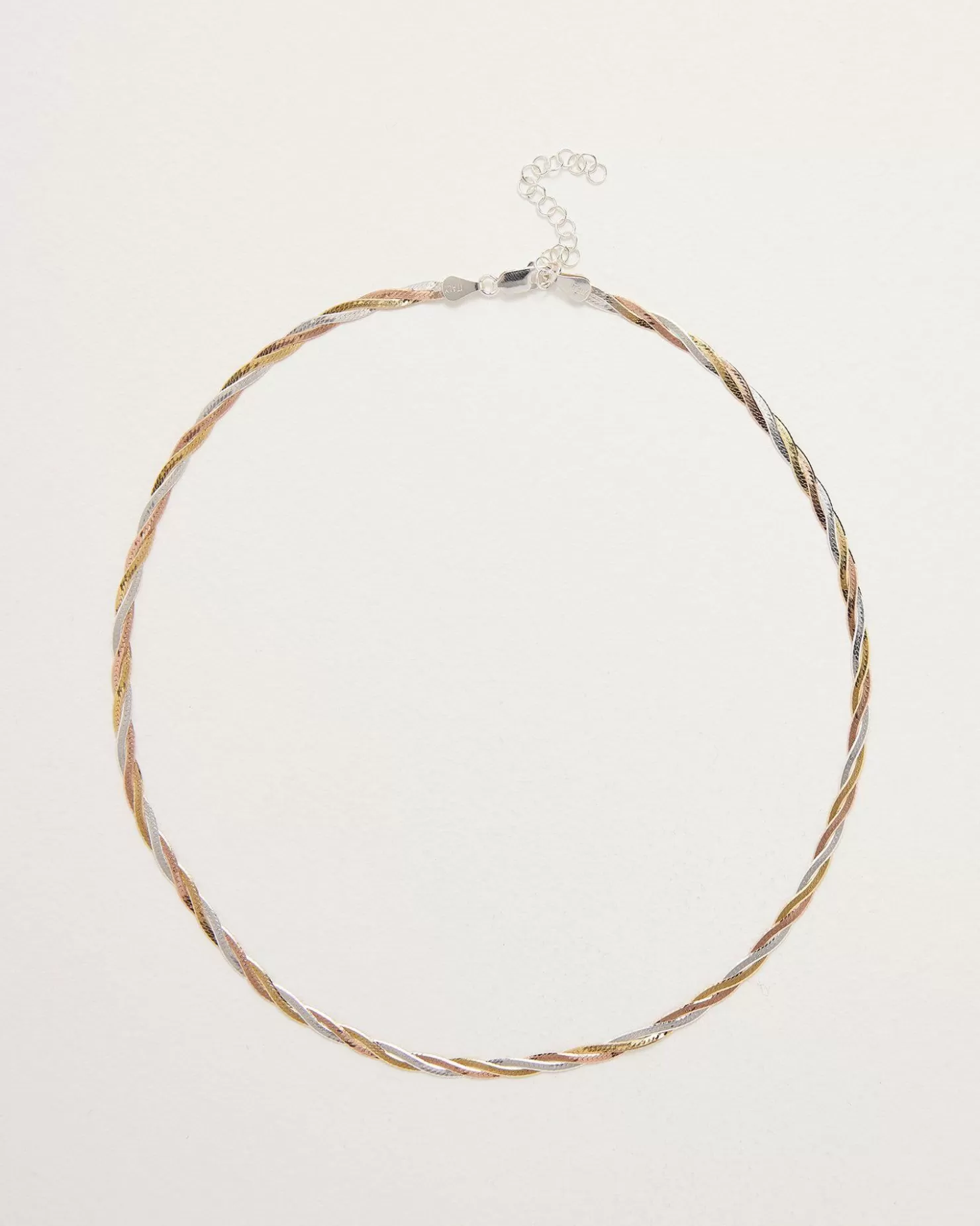 Pamela Love Twisted Tricolor Herringbone Chain 18" | Women Necklaces